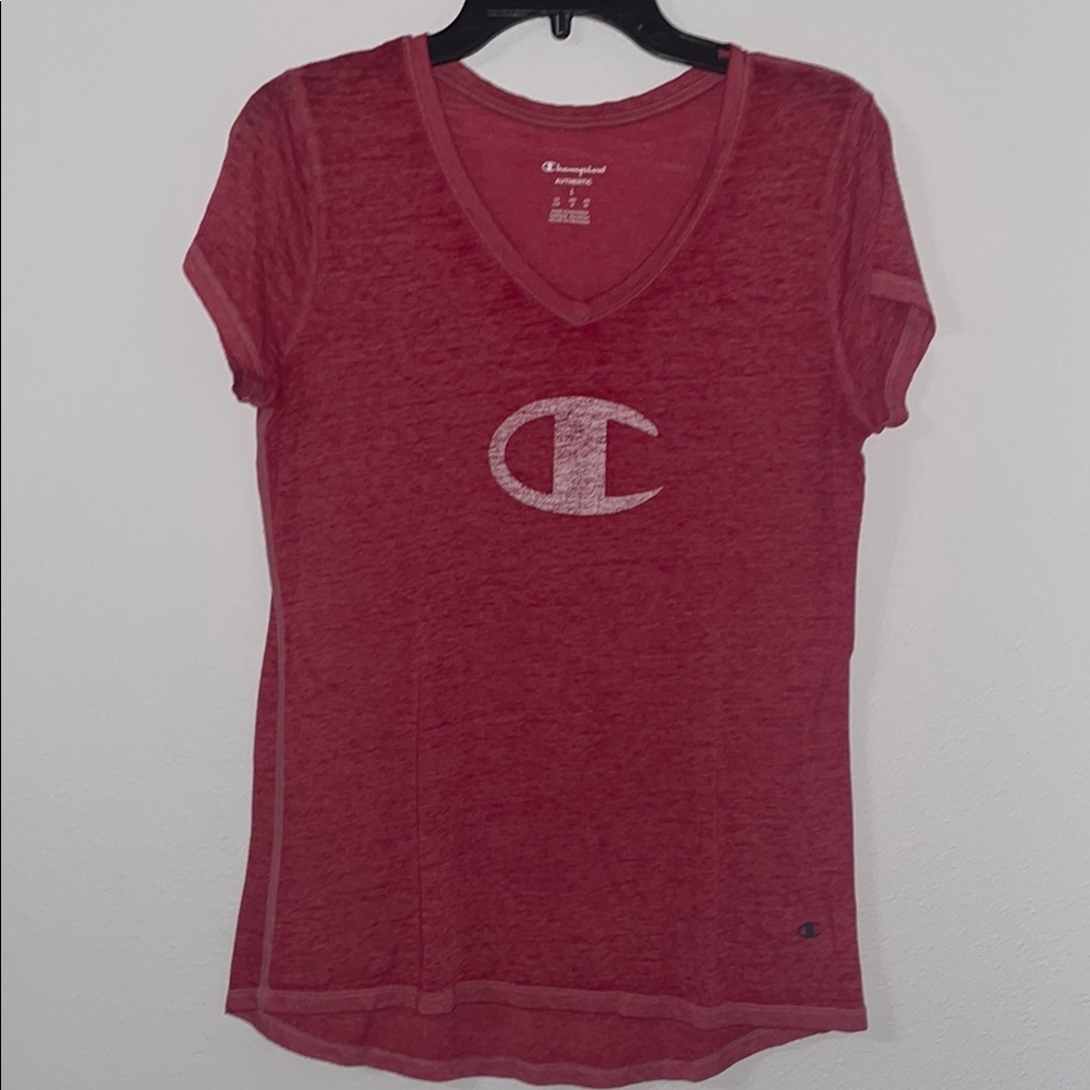 Champion Red Fitted Short Sleeve Tee